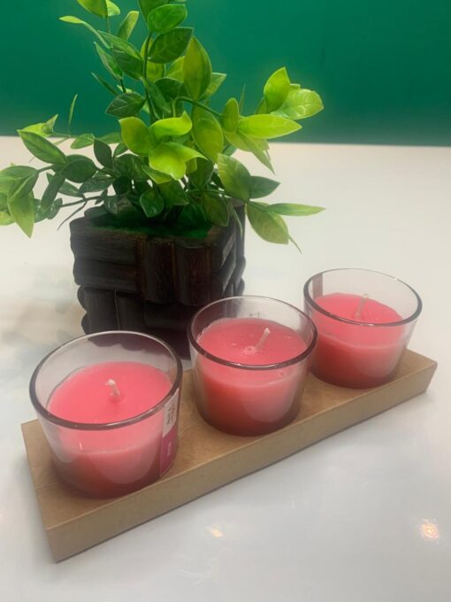 Votive Rose Fragrance Glass Candle - Image 2