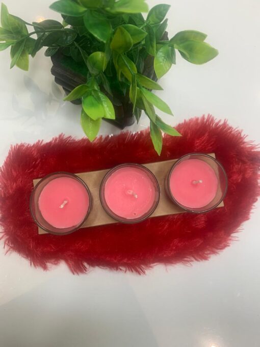 Votive Rose Fragrance Glass Candle - Image 3