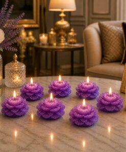 100% Pure Soy Wax | Scnted Candles| Purple Color| Lavender Scented| Floating Rose