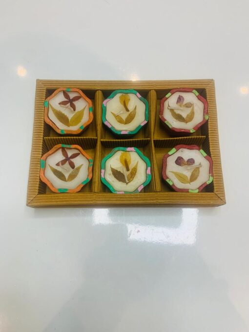 6 Diya-Shaped Scented Candles - Image 2