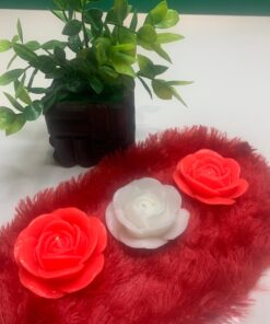 Rose-Shaped Candles – Red & White