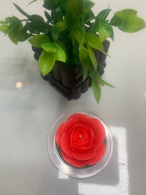Rose-Shaped Candles – Red & White - Image 7