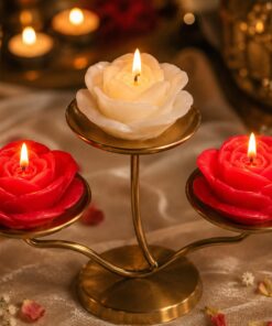 Rose-Shaped Candles – Red & White
